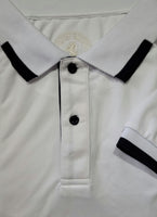 Men's White Polo shirt with Navy Accents