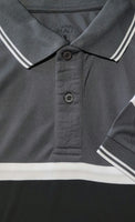 Dark Gray Color Block Men's Polo Shirt