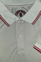 Gray Men's Polo Shirt with Red Accent Stripes