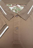 Brown Men's Polo Shirt with Cream Accent