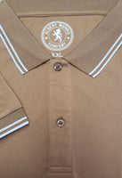 Brown Men's Polo Shirt with Light Blue Accent
