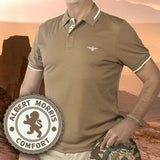 Brown Men's Polo Shirt with Cream Accent