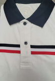 Paladin White Men's Polo Shirt with Navy Collar and Stylish Chest Stripe