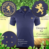 American Classic Solid Blue Mens Polo Shirt